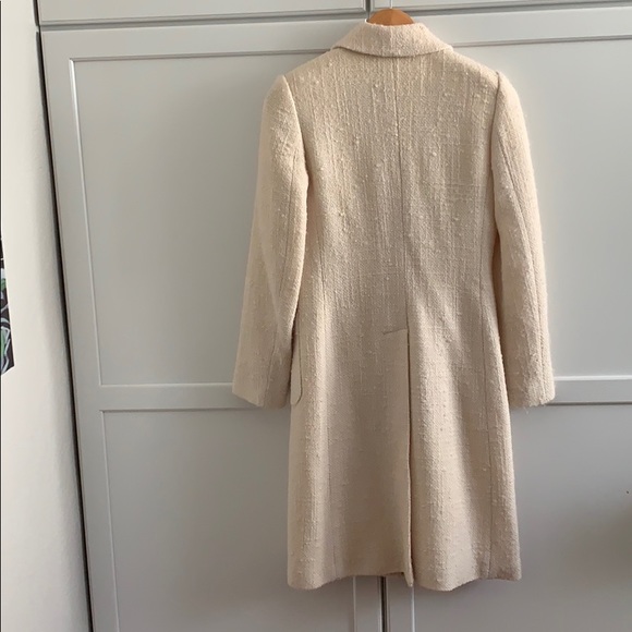 Elegant Cream Bouclé wool Overcoat - Picture 2 of 8